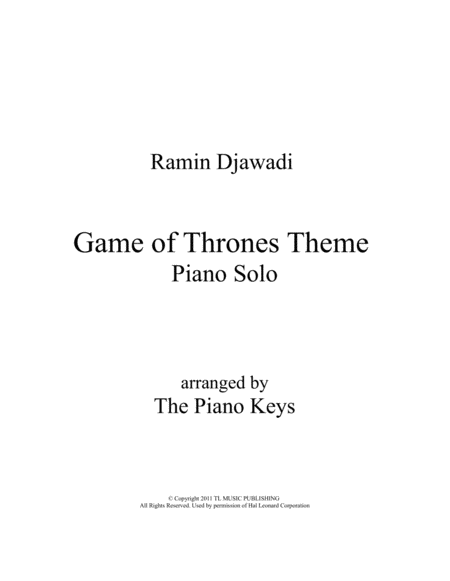 Game Of Thrones Piano Solo