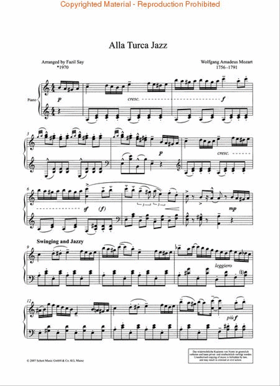 Alla Turca Jazz Alla Turca Jazz Piano Solo scores gallery preview page 2