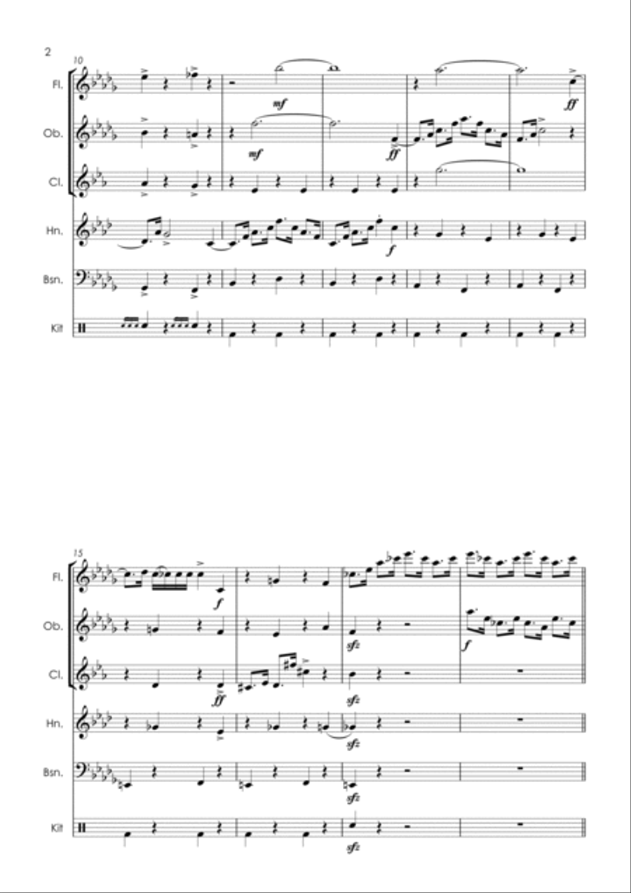 Dance Of The Knights Woodwind Quintet scores gallery preview page 4