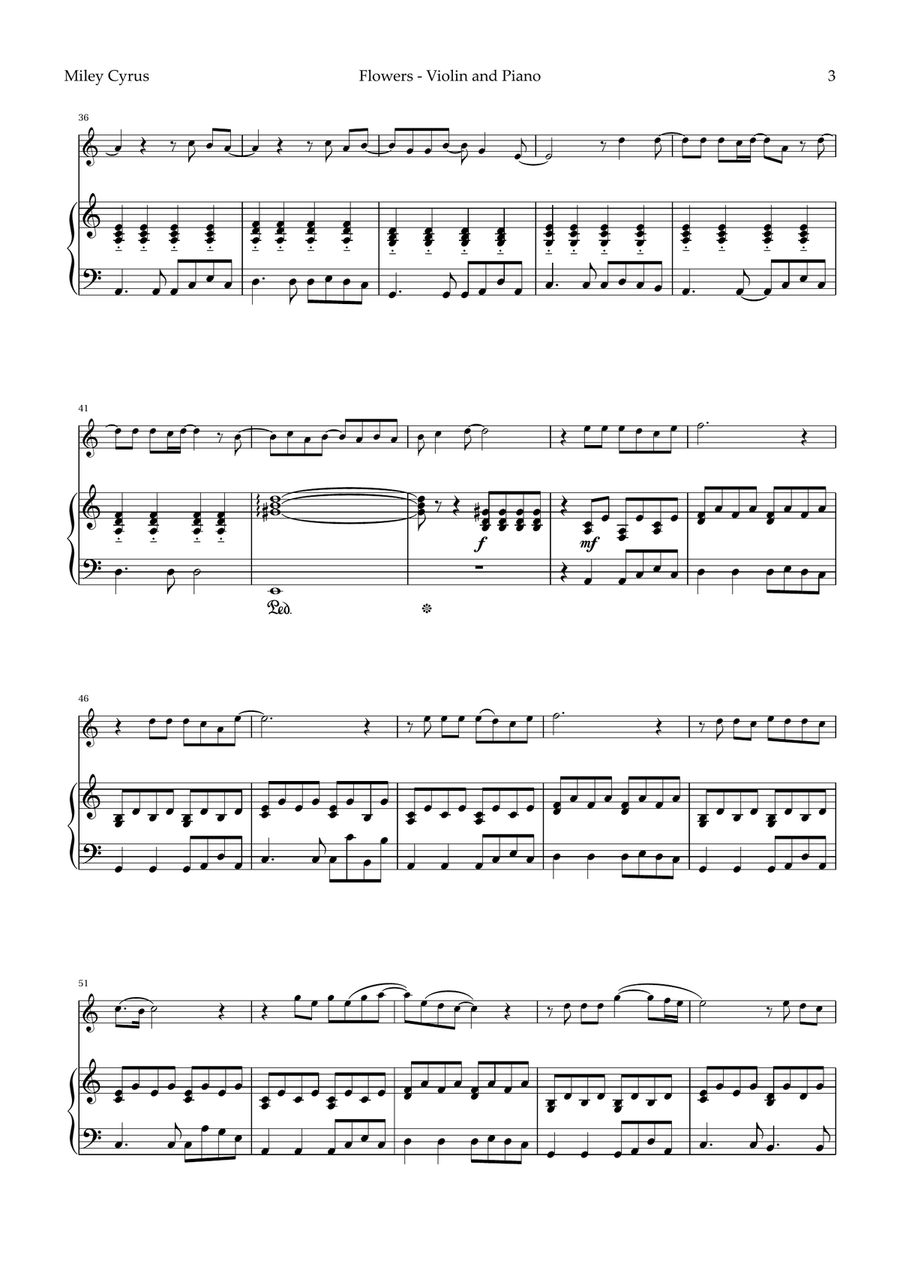 Flowers Violin Solo scores gallery preview page 3