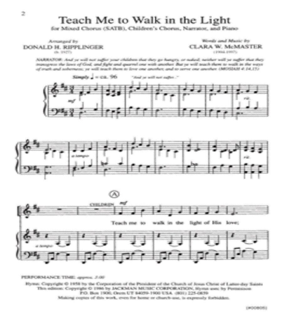 Teach Me to Walk in the Light - SATB - Ripplinger 4-Part scores gallery preview page 2