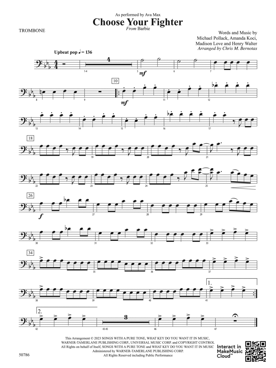 Choose Your Fighter: 1st Trombone Concert Band scores gallery preview page 1