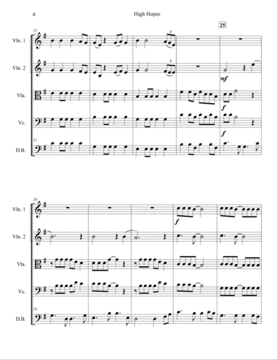 High Hopes String Quartet scores gallery preview page 4