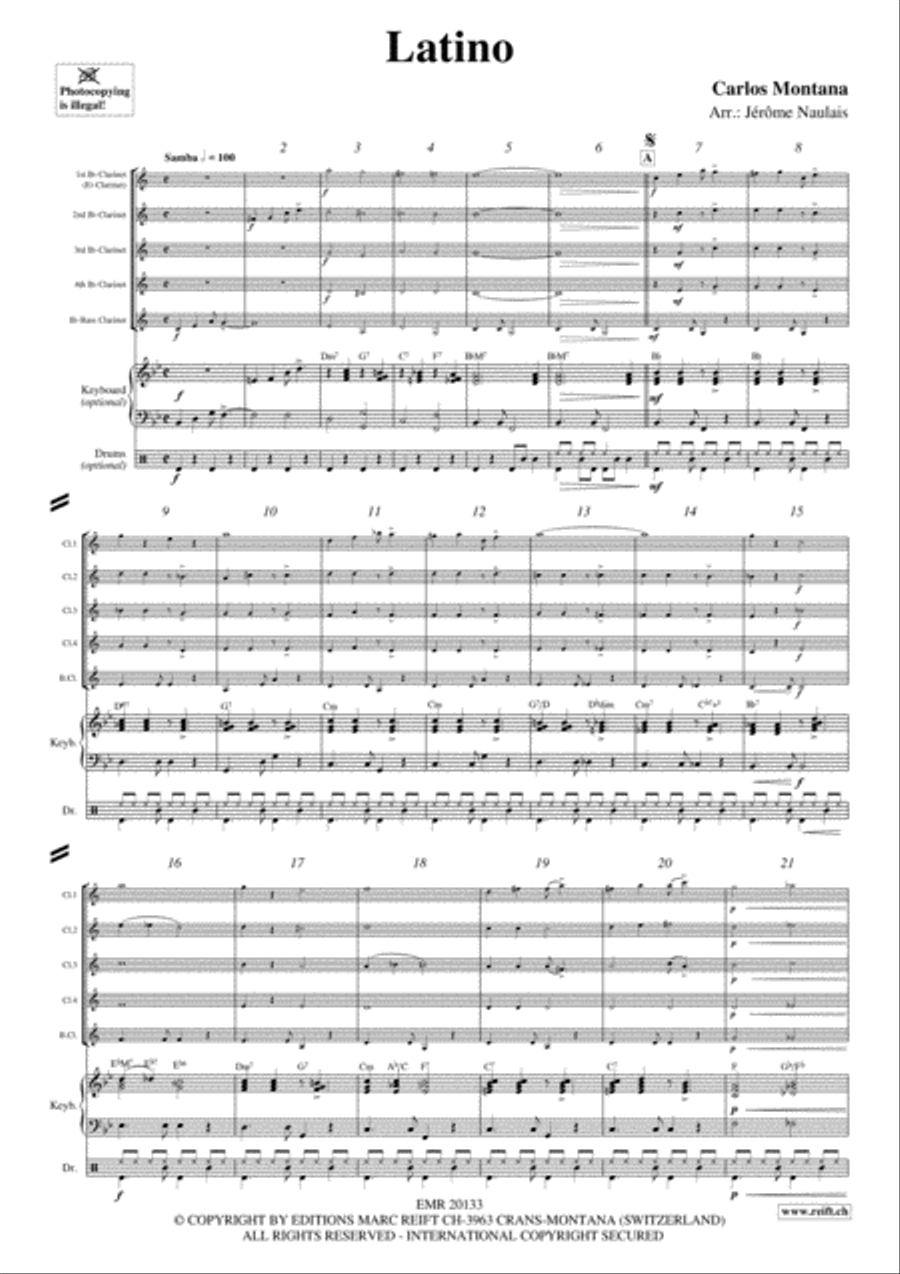 Latino Clarinet Quintet scores gallery preview page 3