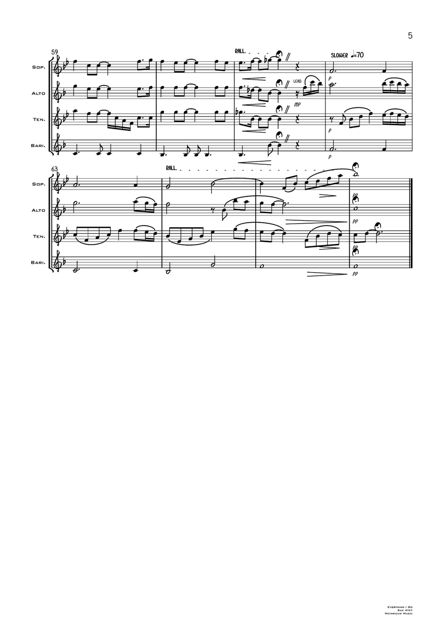 (Everything I Do) I Do It For You Saxophone Quartet scores gallery preview page 5
