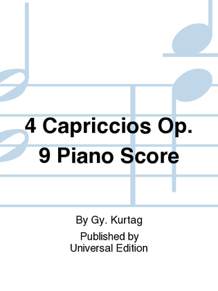 Book cover for 4 Capriccios Op. 9 Piano Score
