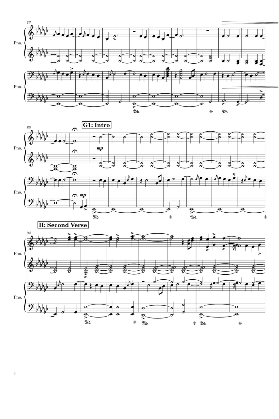 Nfwmb (Aka No-One Fucks With My Baby) Piano Solo scores gallery preview page 4