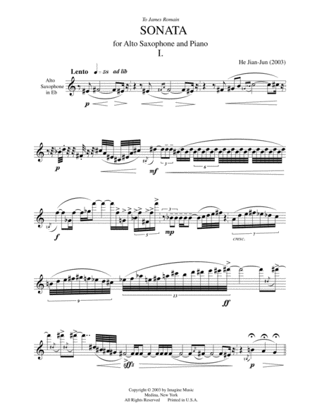 Sonata for Alto Saxophone & Piano image number null