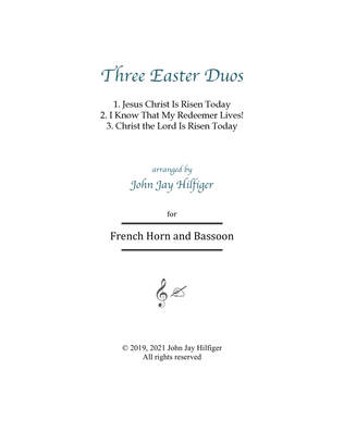 Book cover for Three Easter Duos for Horn and Bassoon