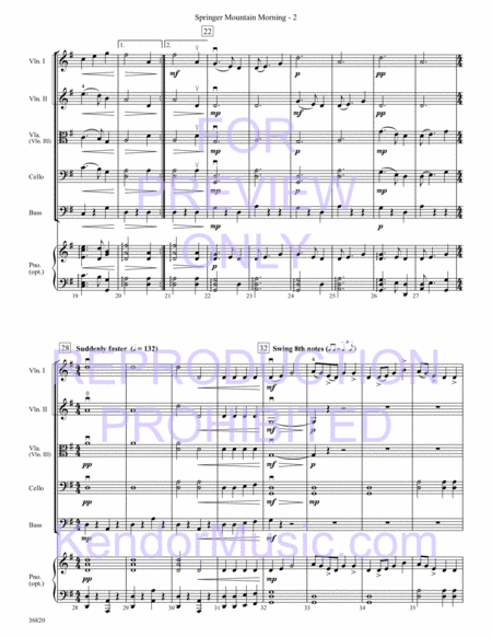 Springer Mountain Morning (based on versions of "Bonny James Campbell") (Full Score)