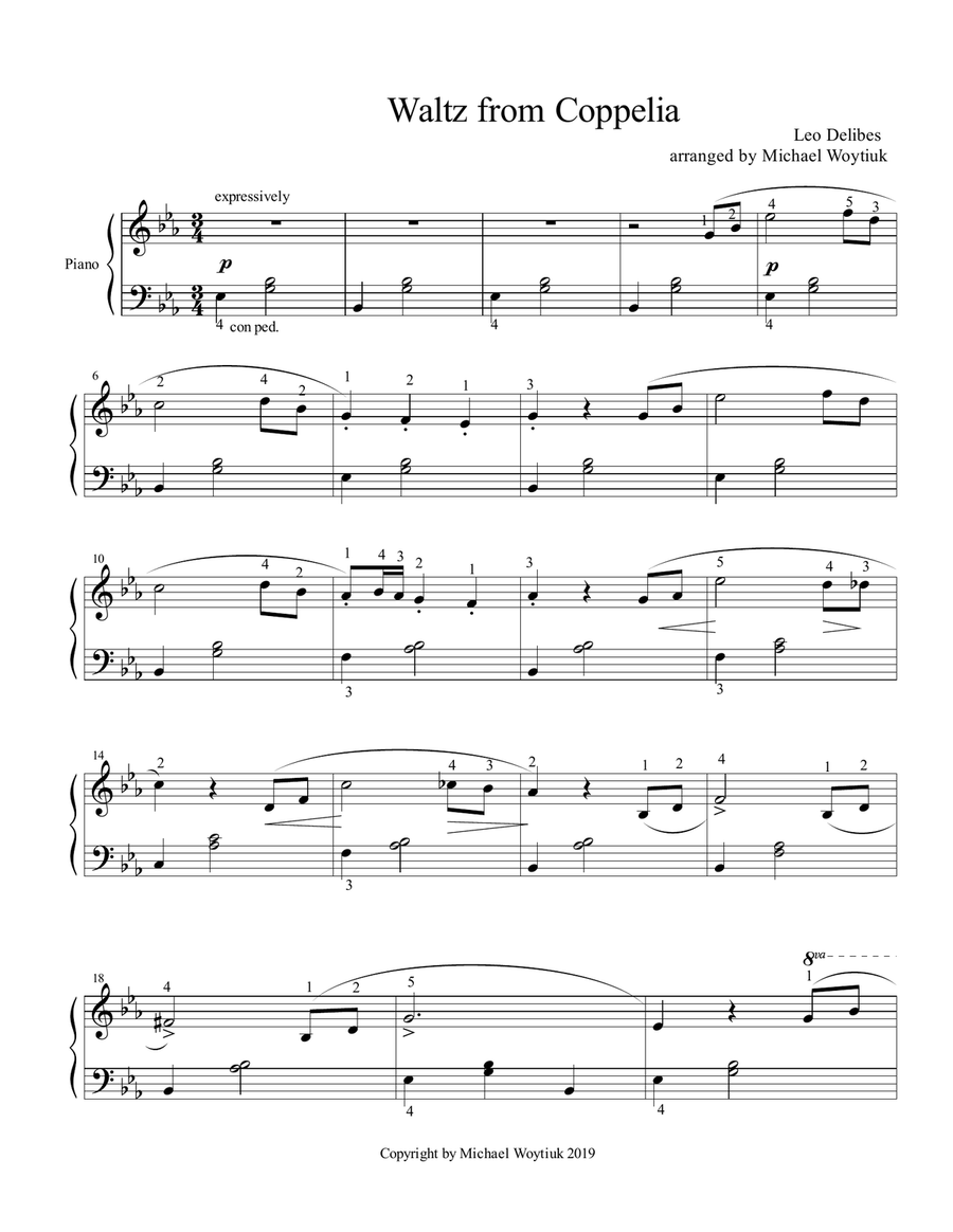 Waltz from Coppelia Waltz from Coppelia Piano Solo scores gallery preview page 1