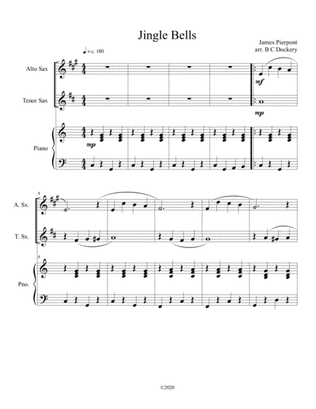 Jingle Bells (alto and tenor sax duet) with optional piano accompaniment