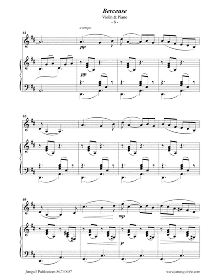 Fauré: Berceuse Op. 16 for Violin & Piano image number null