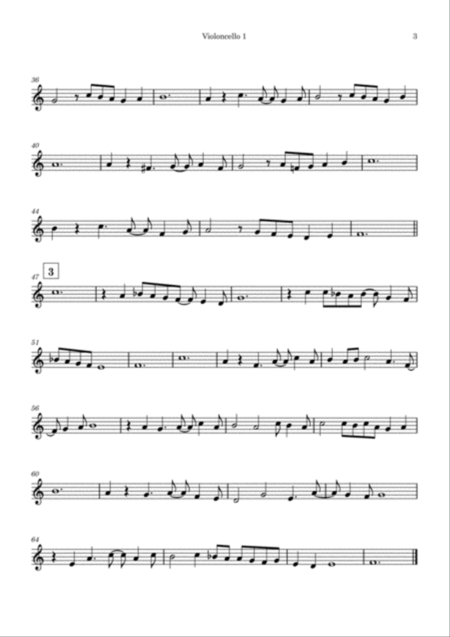 Agnus Dei - from La Messe de Nostre Dame String Quartet scores gallery preview page 3