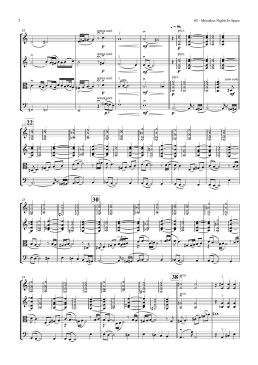 Moonless Nights in Spain Moonless Nights in Spain String Quartet scores gallery preview page 6