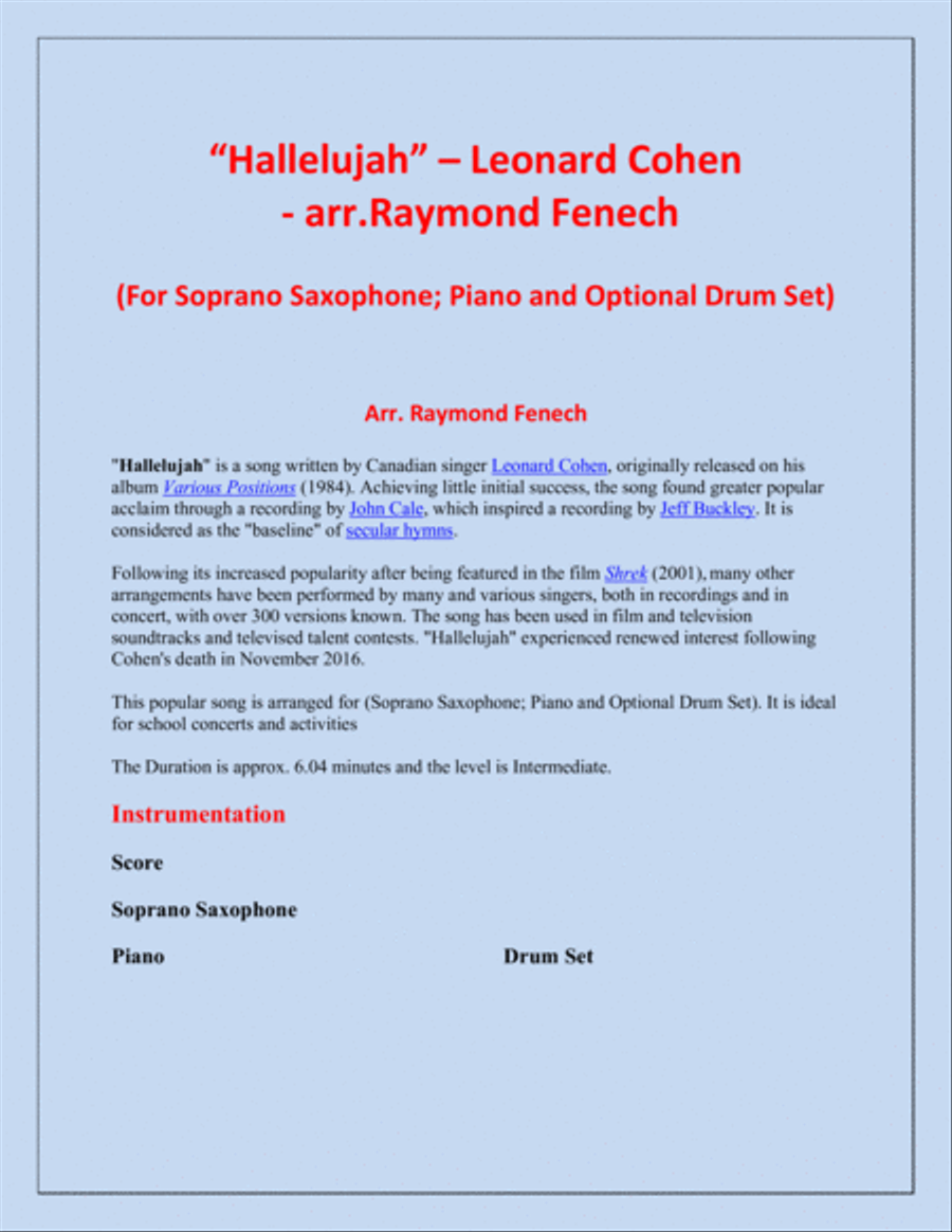 Hallelujah Small Ensemble scores gallery preview page 2