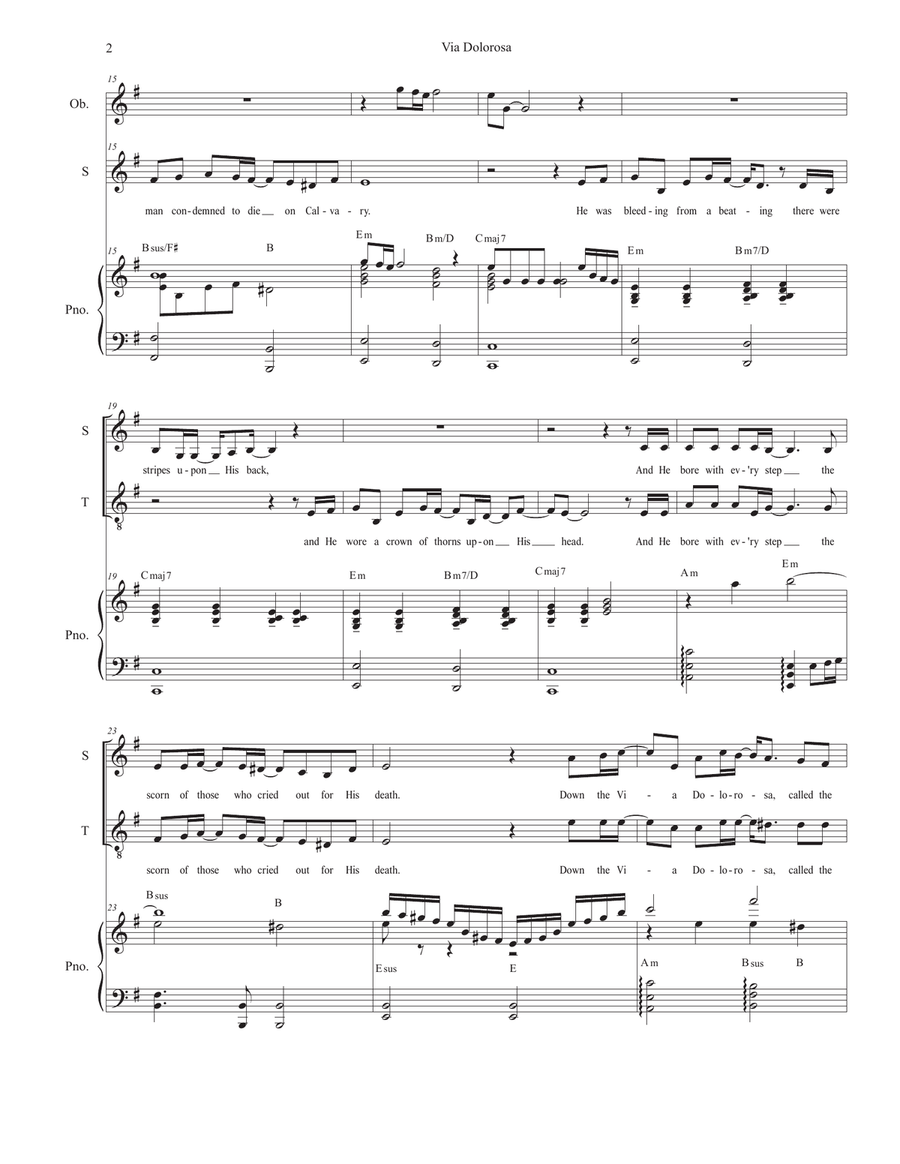 Via Dolorosa Tenor Voice scores gallery preview page 2