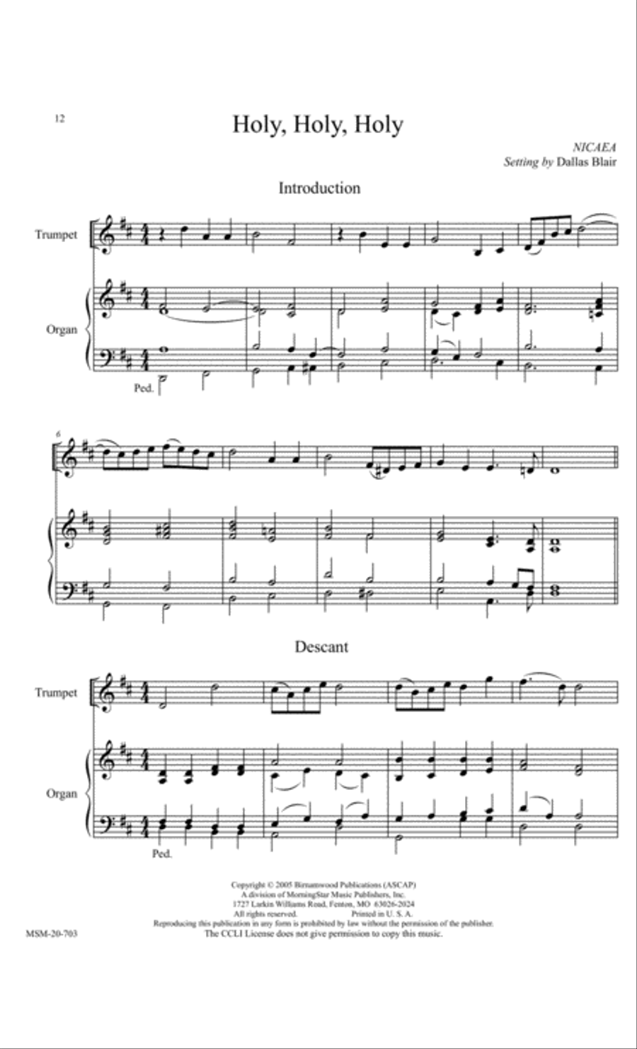 Hymn Introductions and Descants for Trumpet and Organ, Set 4: General Trumpet scores gallery preview page 7