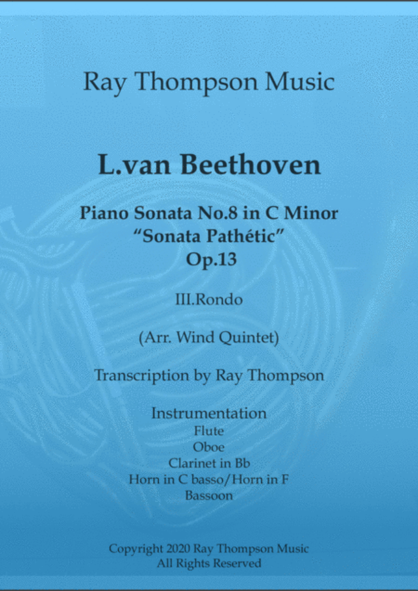 Beethoven: Piano Sonata No.8 in C minor Op.13 "Sonata Pathetique" Mvt.III Rondo - wind quintet image number null
