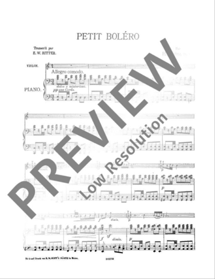 Petit Bolero Violin Solo scores gallery preview page 3