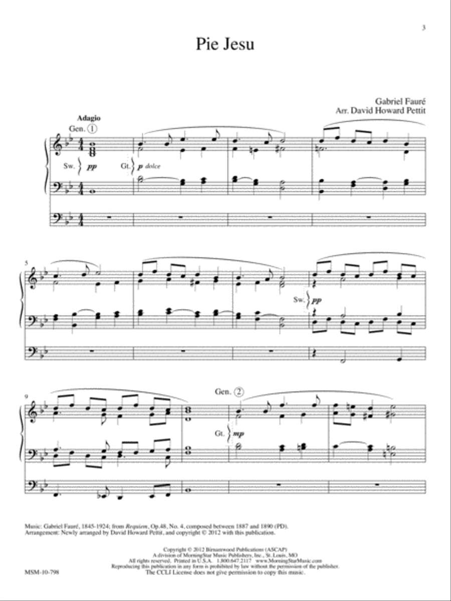 Choral Classics Arranged for Organ Organ Solo scores gallery preview page 3