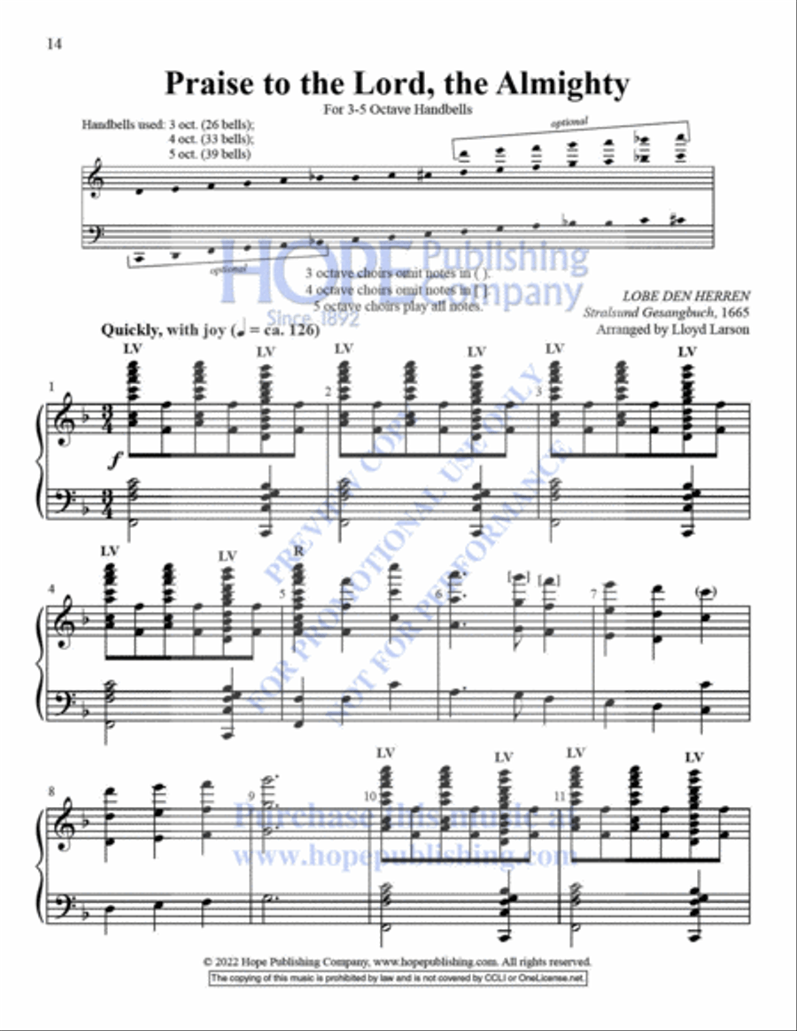 WORSHIP OPENERS: Handbell Introits, Vol 1 Handbell Choir scores gallery preview page 15