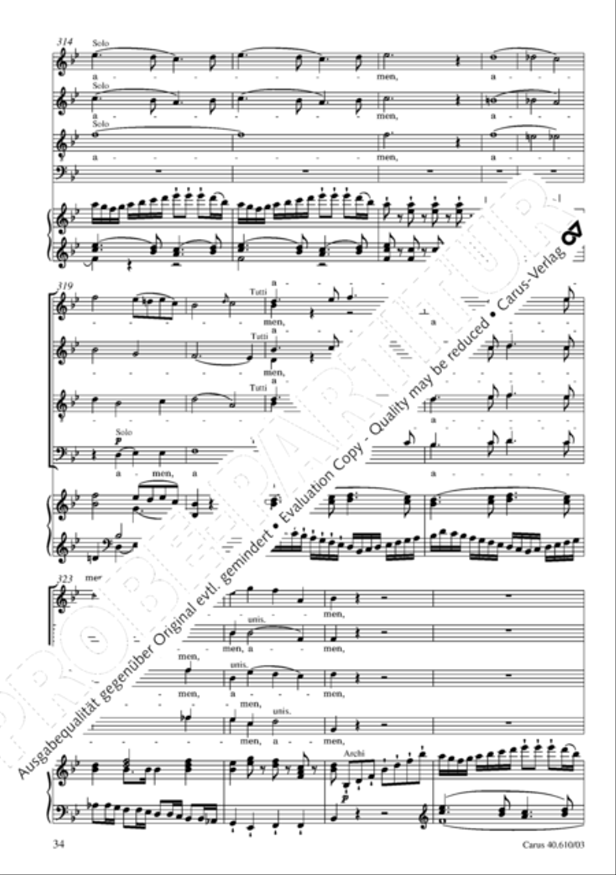 Theresienmesse in B 4-Part scores gallery preview page 35