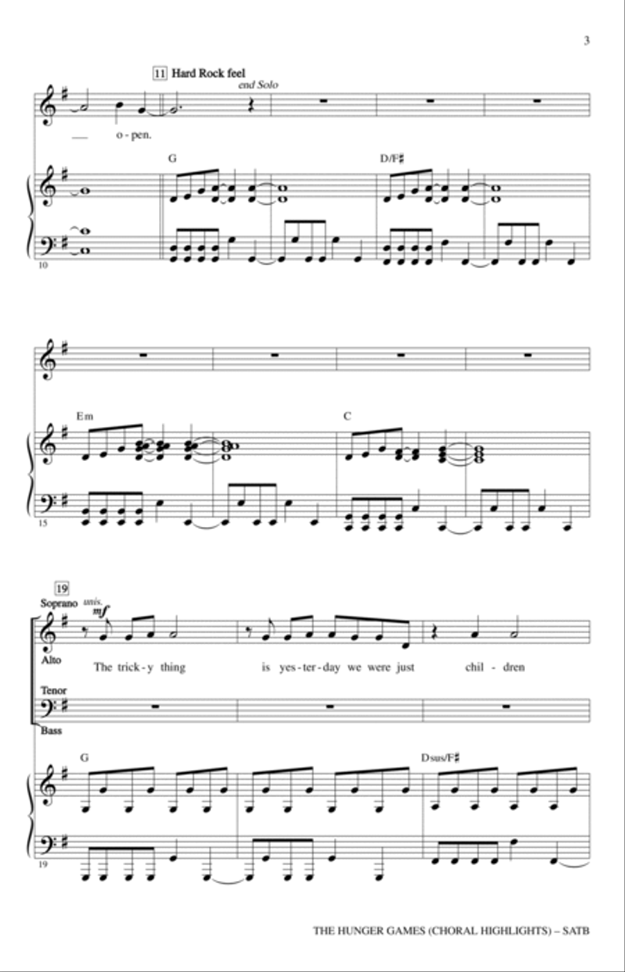 The Hunger Games (Choral Highlights) 4-Part scores gallery preview page 2