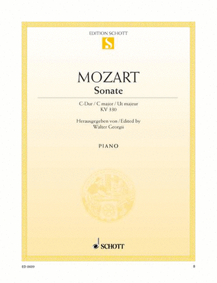 Book cover for Sonata C major, K. 330
