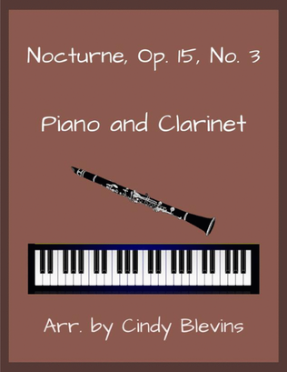 Book cover for Nocturne, Op. 15, No. 3, for Piano and Clarinet