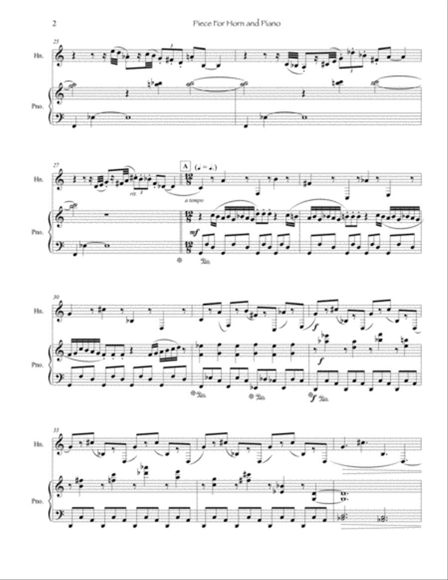 Piece for Horn and Piano Piece for Horn and Piano Horn scores gallery preview page 3