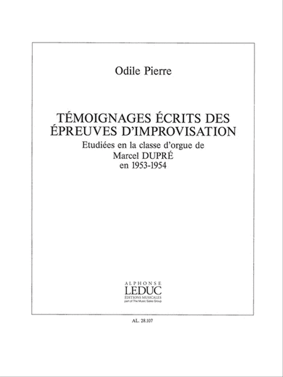 Temoignages Ecrits Des Epreuves D