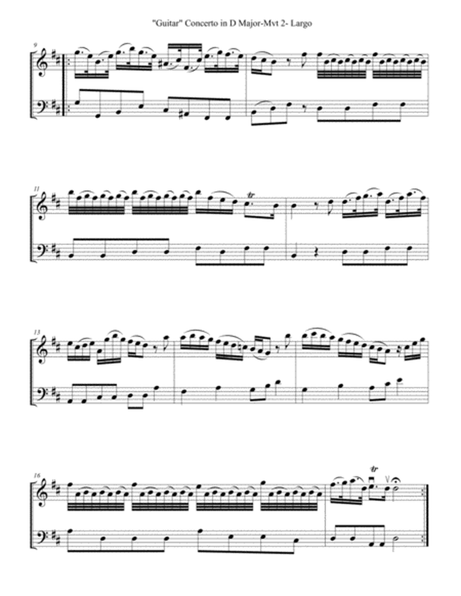 Vivaldi "Guitar" Concerto in D for Violin/Cello Duo -Mvt 2 image number null