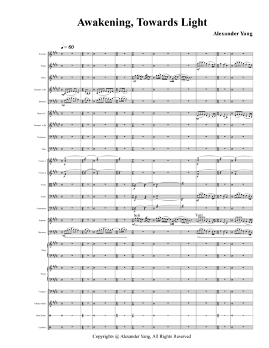 Awakening, Towards Light 4-Part scores gallery preview page 1