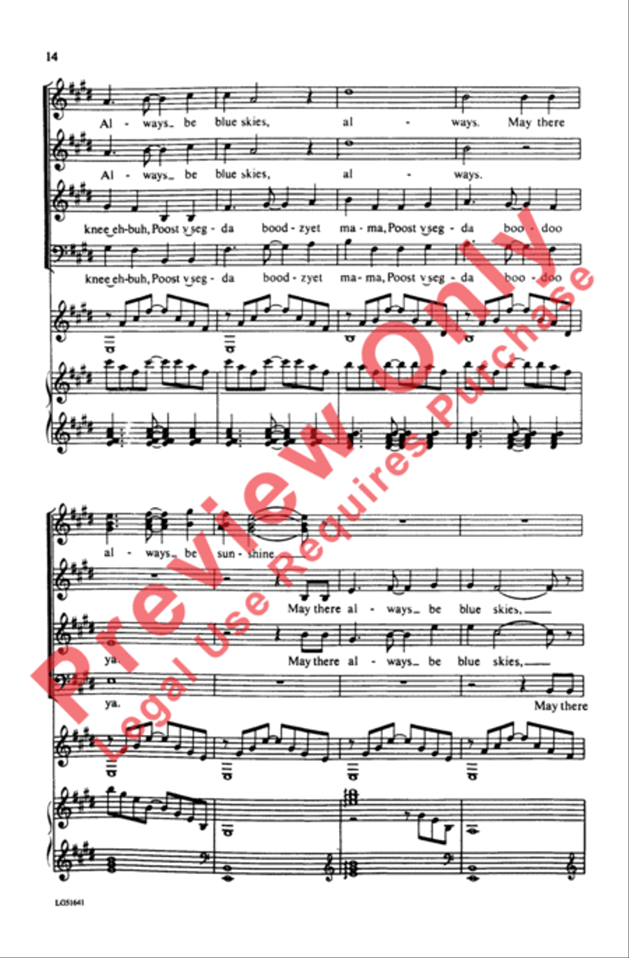 May There Always Be Sunshine 4-Part scores gallery preview page 14