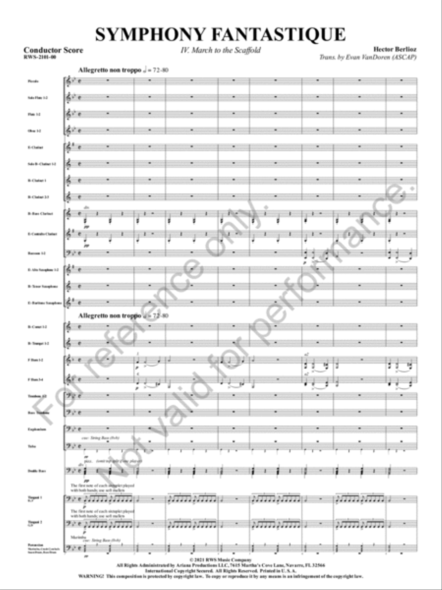 Symphony Fantastique Concert Band scores gallery preview page 5