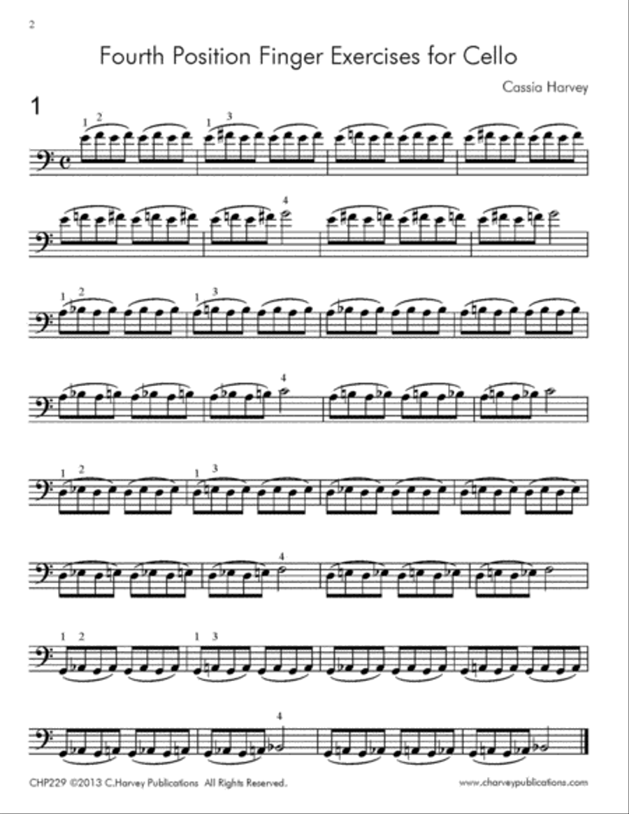 Fourth Position Finger Exercises for the Cello Cello scores gallery preview page 2