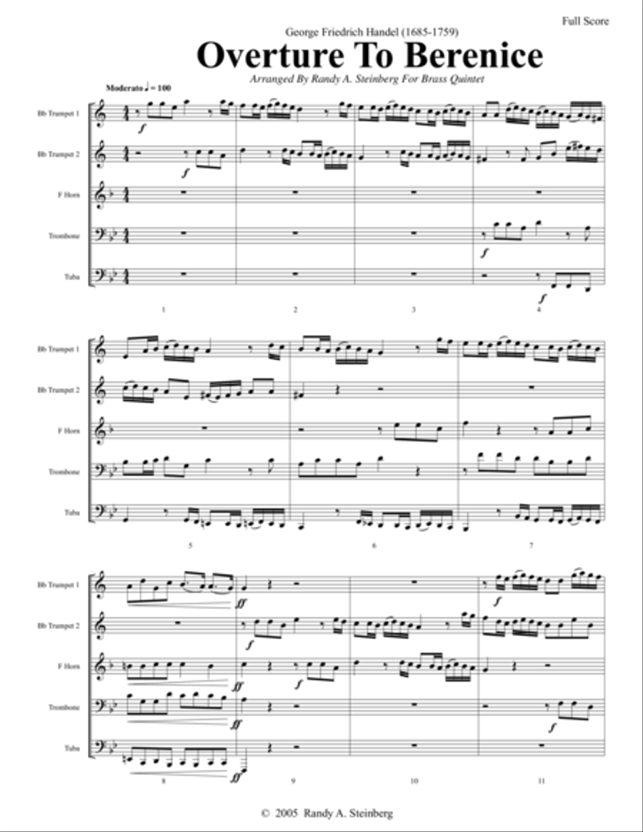 Overture To Berenice Brass Ensemble scores gallery preview page 4