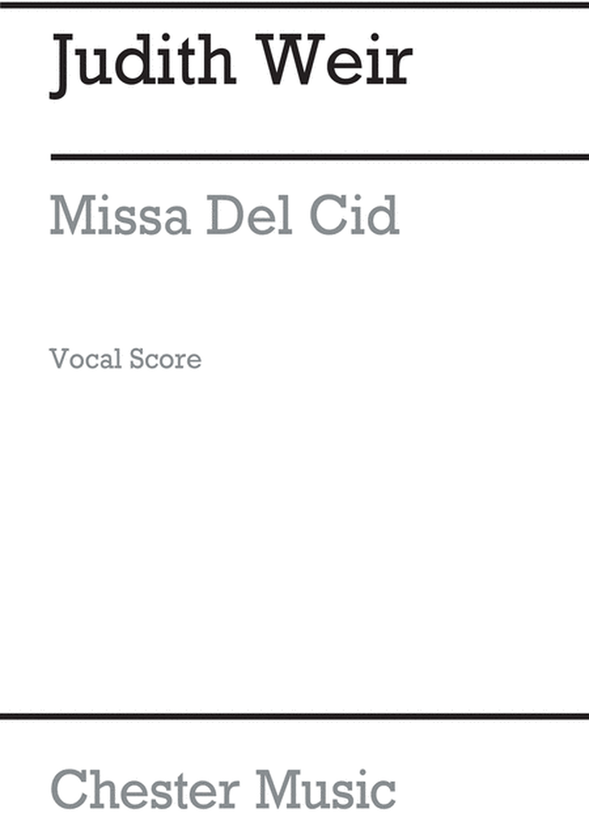 Missa Del Cid For Speaker And Chorus