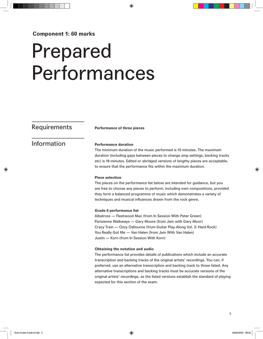 LCME Rock Guitar Handbook 2019 - Grade 6 Electric Guitar scores gallery preview page 5