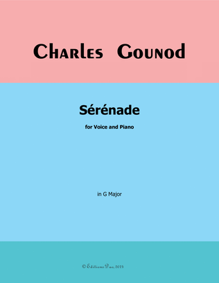 Book cover for Sérénade,by Gounod,in G Major