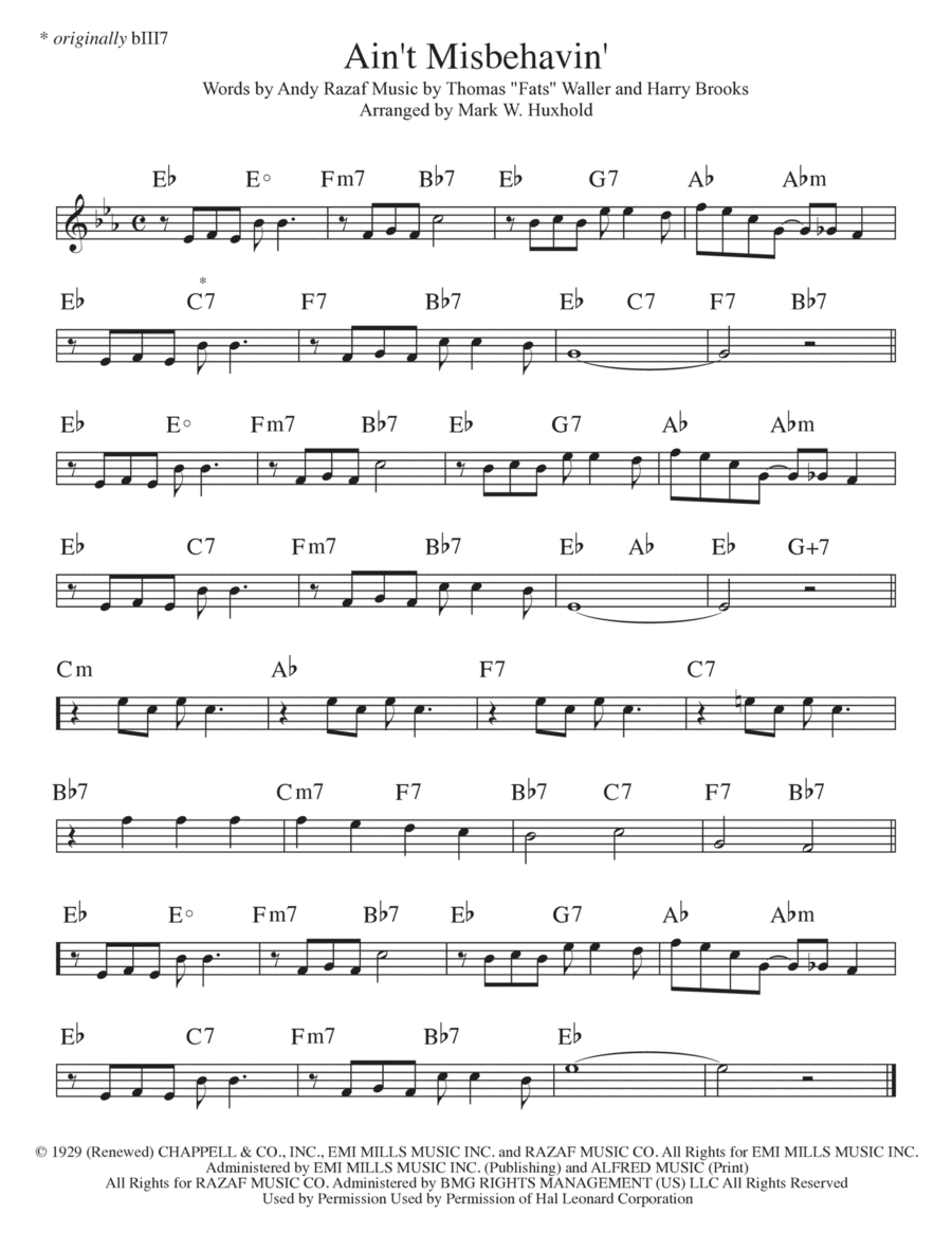 Ain't Misbehavin' Piano scores gallery preview page 1