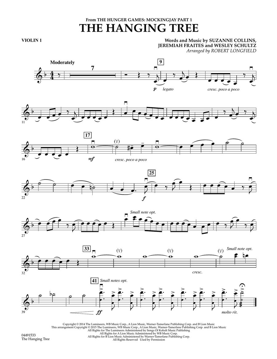 The Hanging Tree - Violin 1 Orchestra scores gallery preview page 1