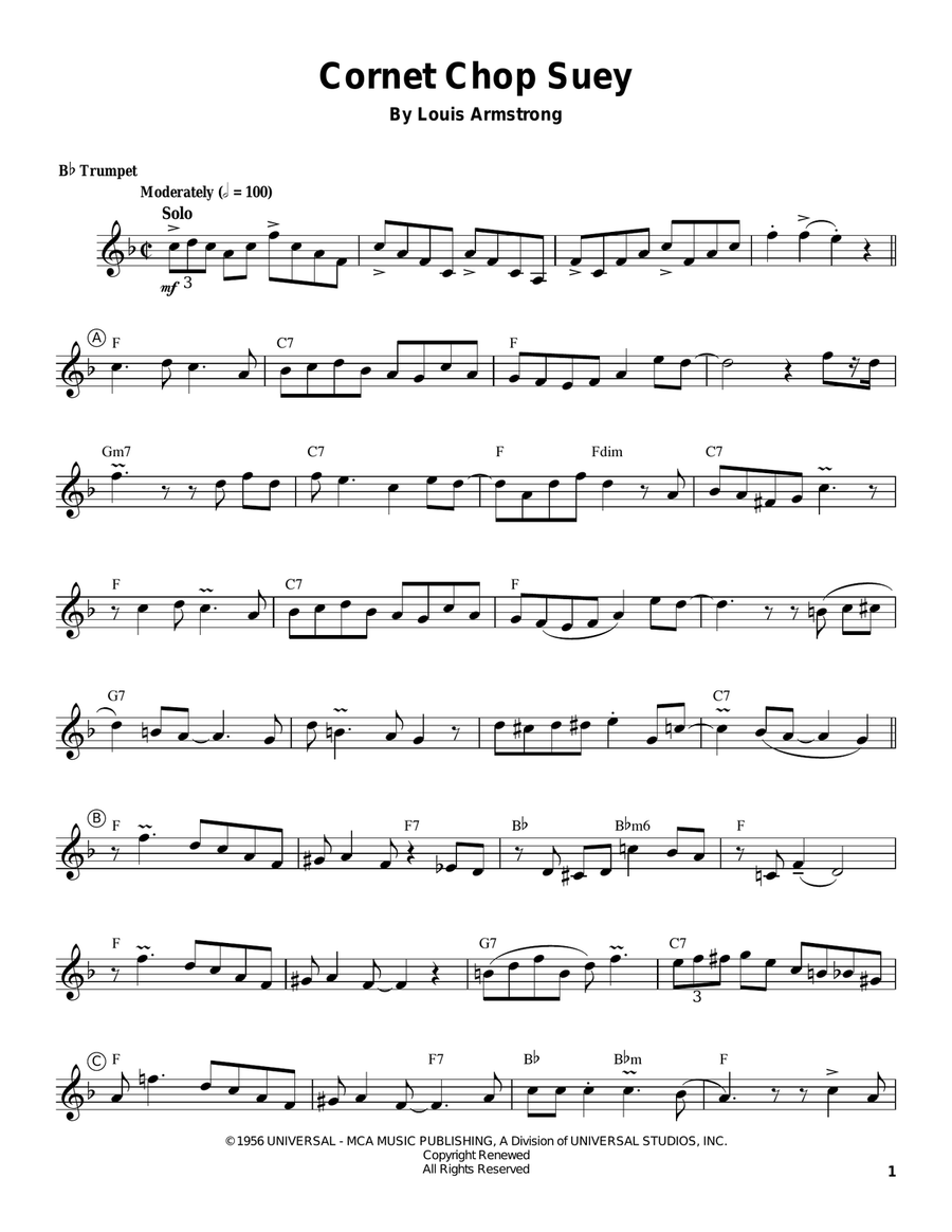 Cornet Chop Suey Cornet Chop Suey Cornet scores gallery preview page 1