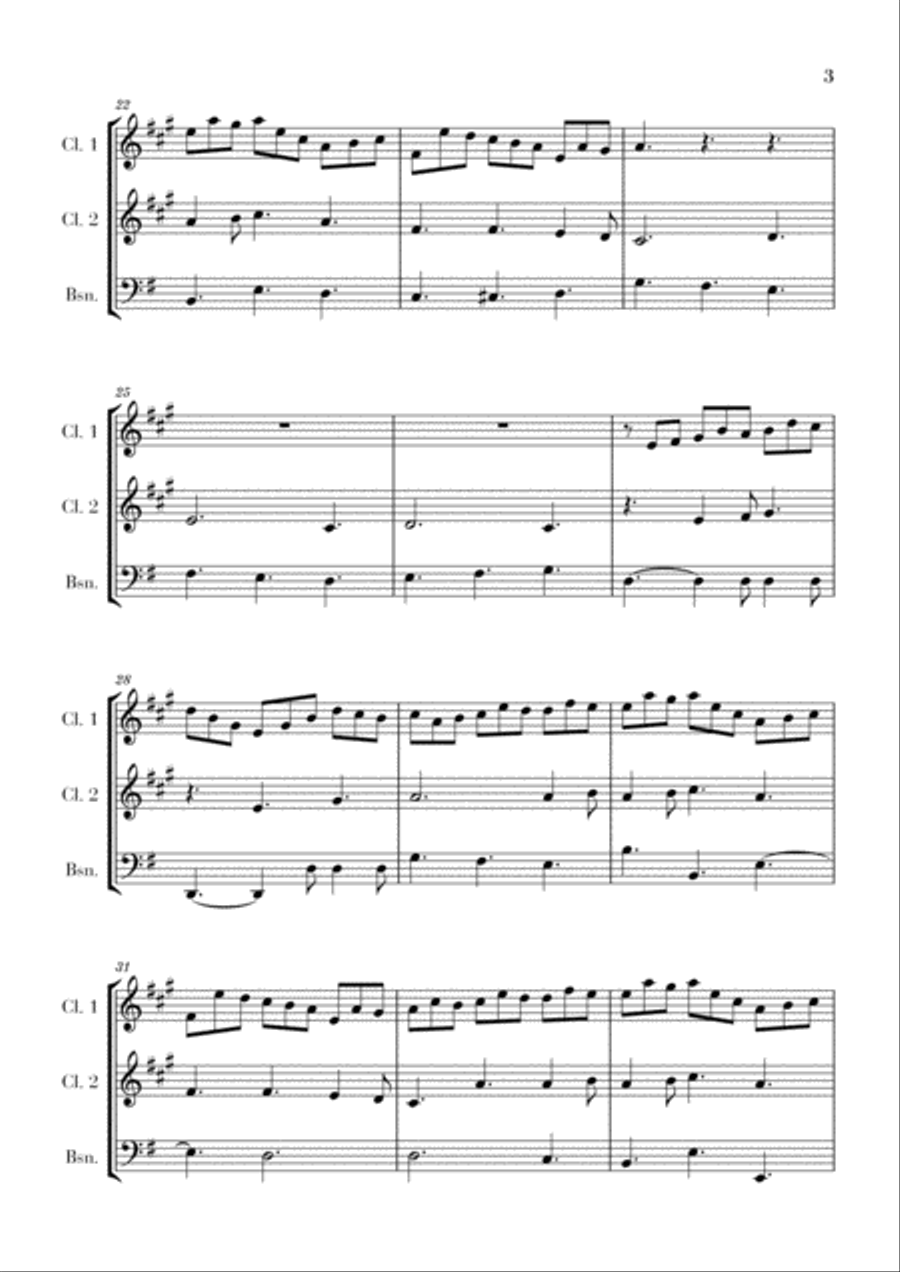 Bach - Jesus bleibet meine Freude for 2 Clarinets and Bassoon Woodwind Trio scores gallery preview page 3