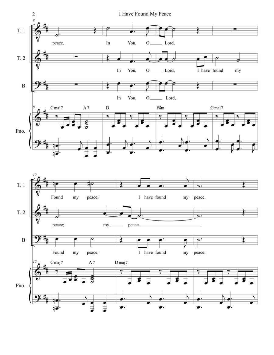 I Have Found My Peace (TTB) TTB scores gallery preview page 2