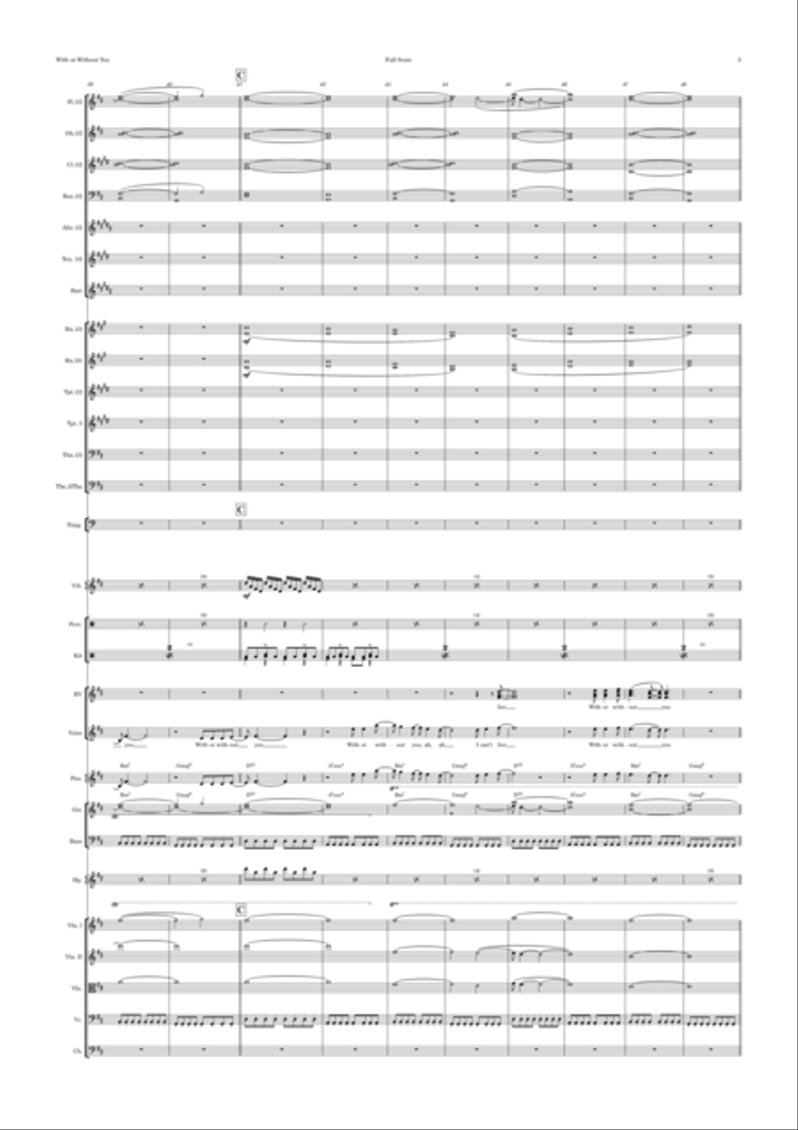With Or Without You Full Orchestra scores gallery preview page 5