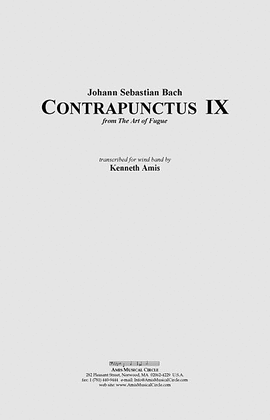Contrapunctus 9 - STUDY SCORE ONLY