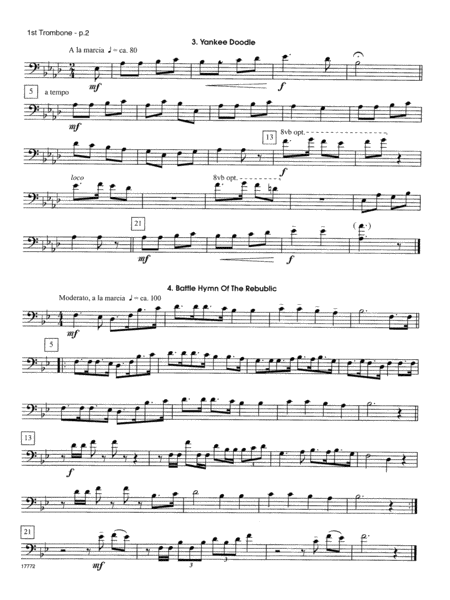 National Songs Of America - 1st Trombone