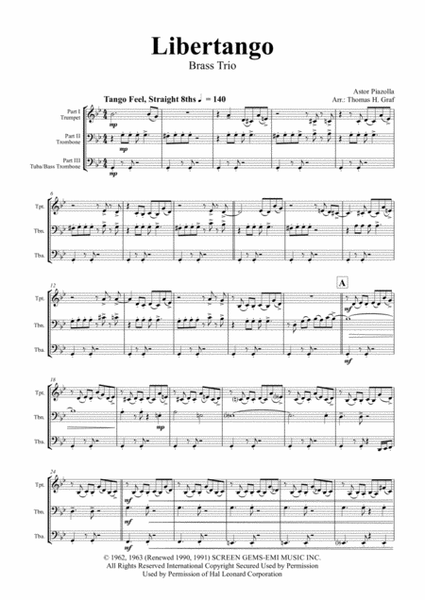 Libertango - Astor Piazolla - Tango Nuevo - Brass Trio